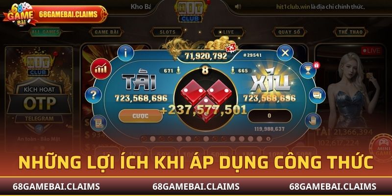 Những lợi ích khi áp dụng công thức tài xỉu 68 game bài