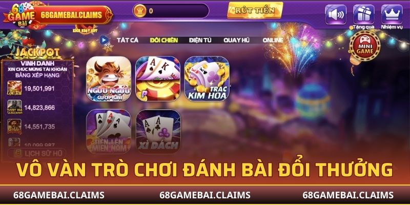 68 Game Bài cung cấp vô vàn các trò chơi đánh bài đổi thưởng